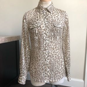Lucky Brand “Lucky in Love” Cheetah Print Blouse